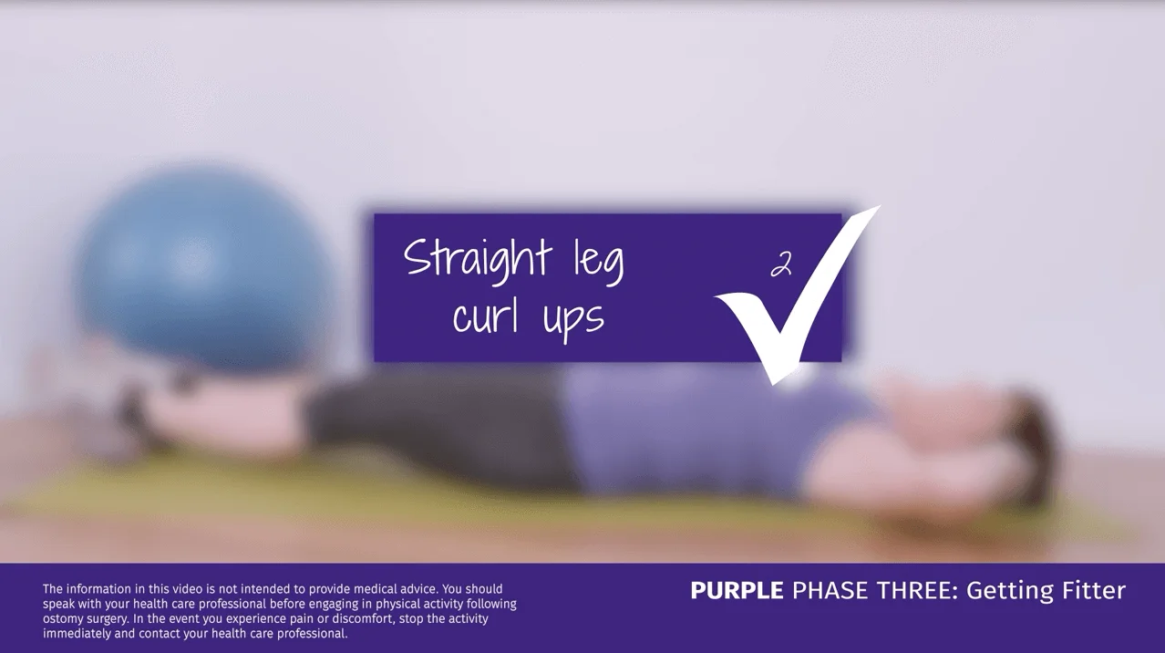 A video thumbnail of 'Purple Phase Three - Straight Leg Curl Ups'