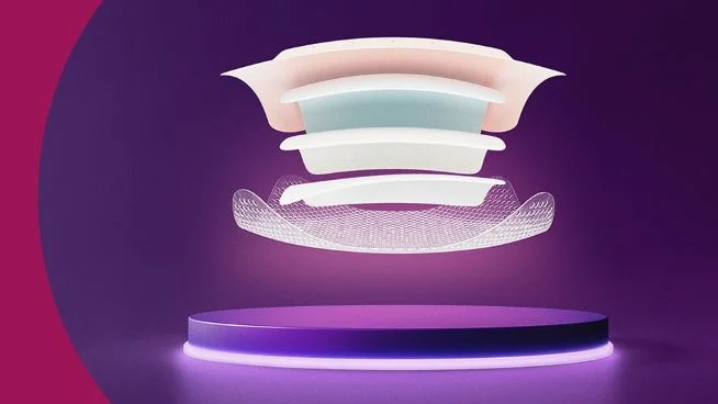 Garfische Abbildung der Schichten des ConvaFoam Silicone Schaumverbandes 