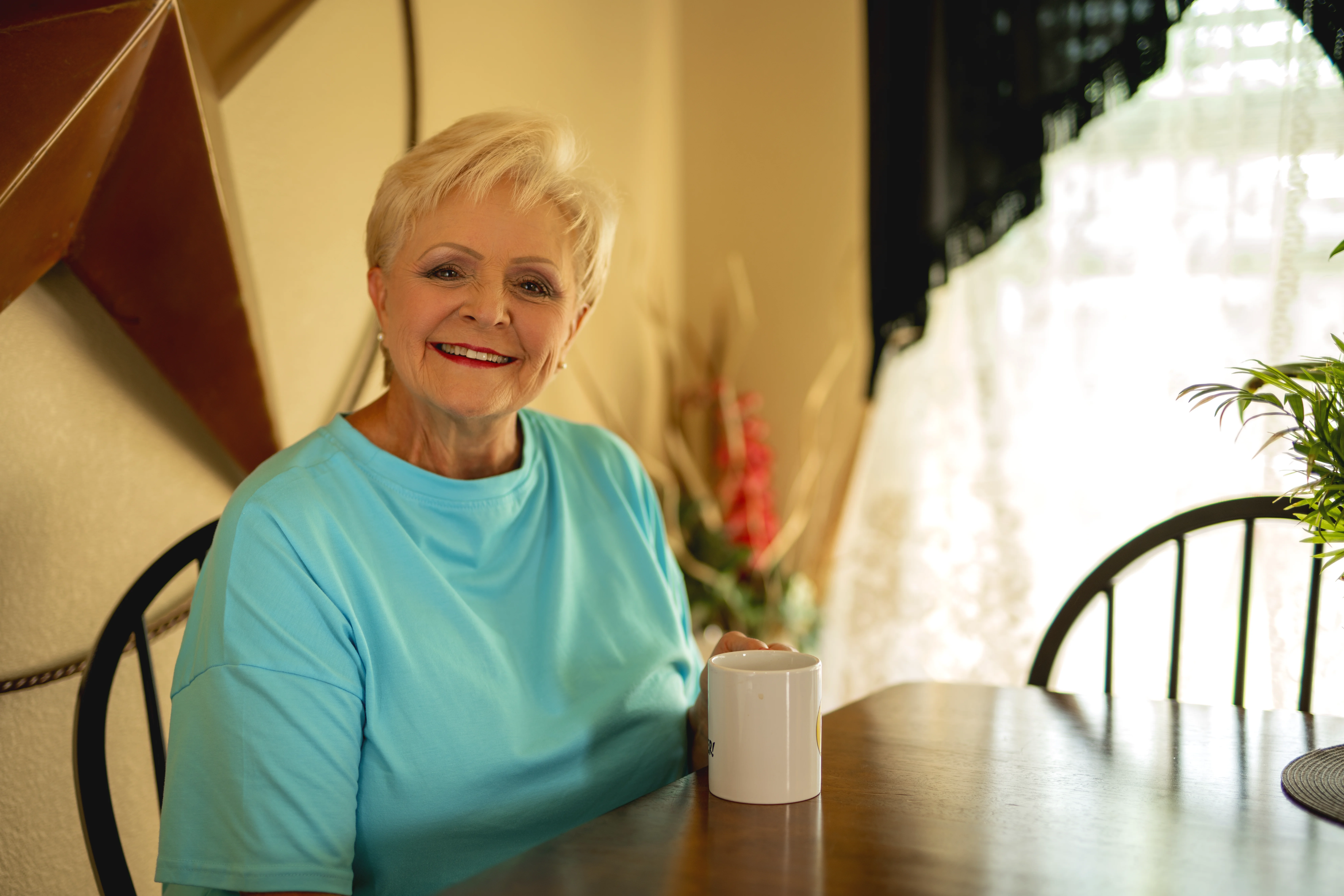 a person sitting at a table