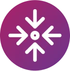 A purple circle with a snowflake cutout depicts ConvaMax™ Superabsorber's high fluid absorption, even under compression.