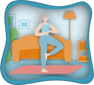 a drawing of a person doing yoga